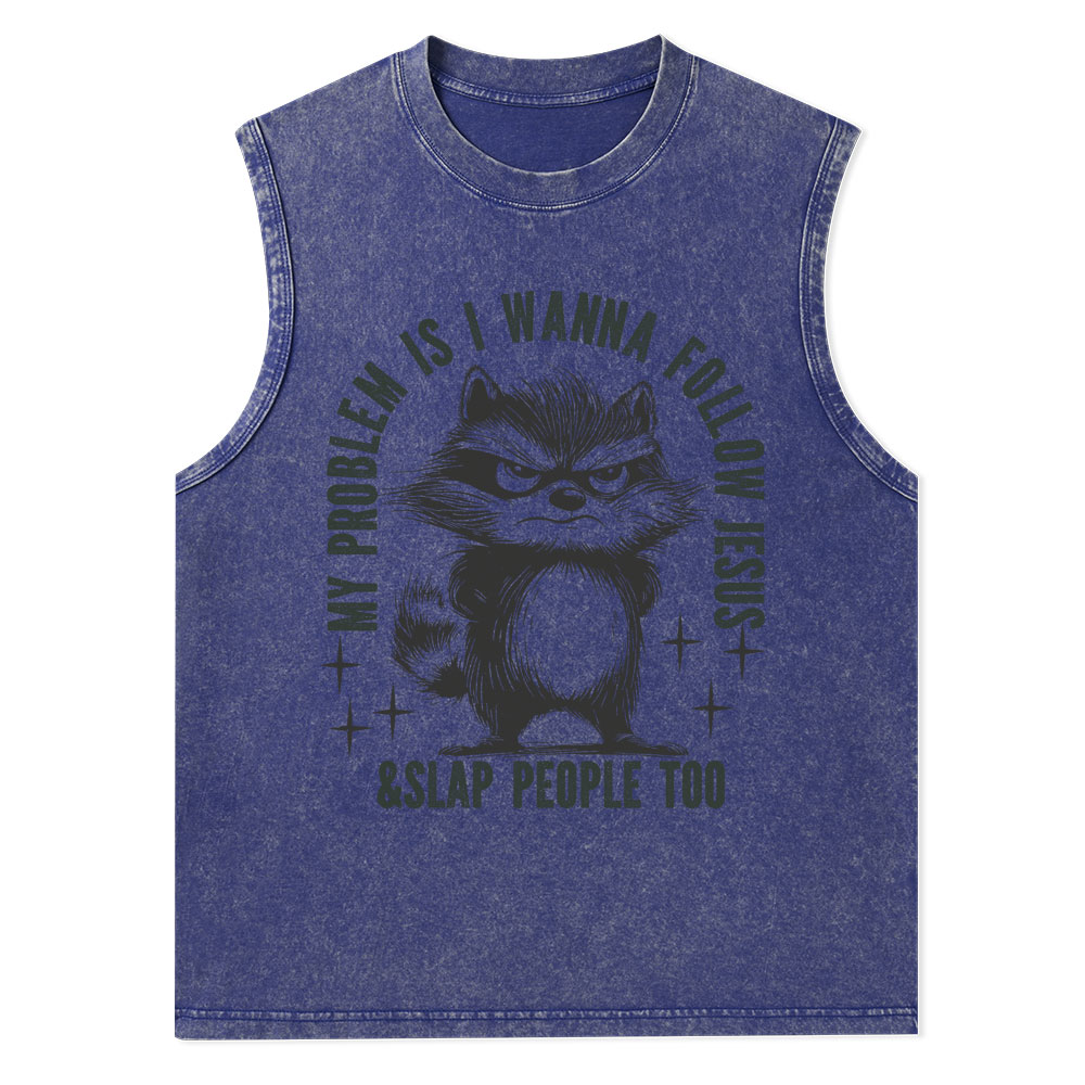 I Wanna Follow Jesus Christian Washed Tank Top