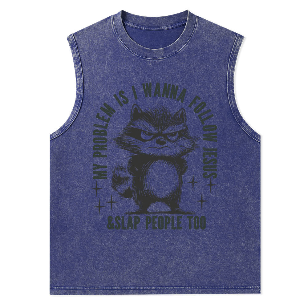 I Wanna Follow Jesus Christian Washed Tank Top