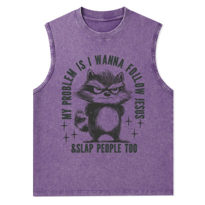 I Wanna Follow Jesus Christian Washed Tank Top
