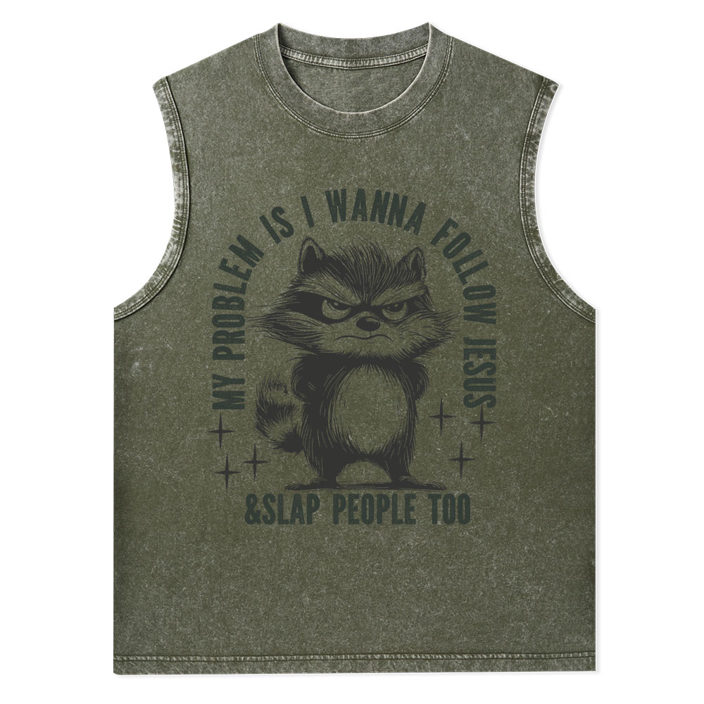 I Wanna Follow Jesus Christian Washed Tank Top