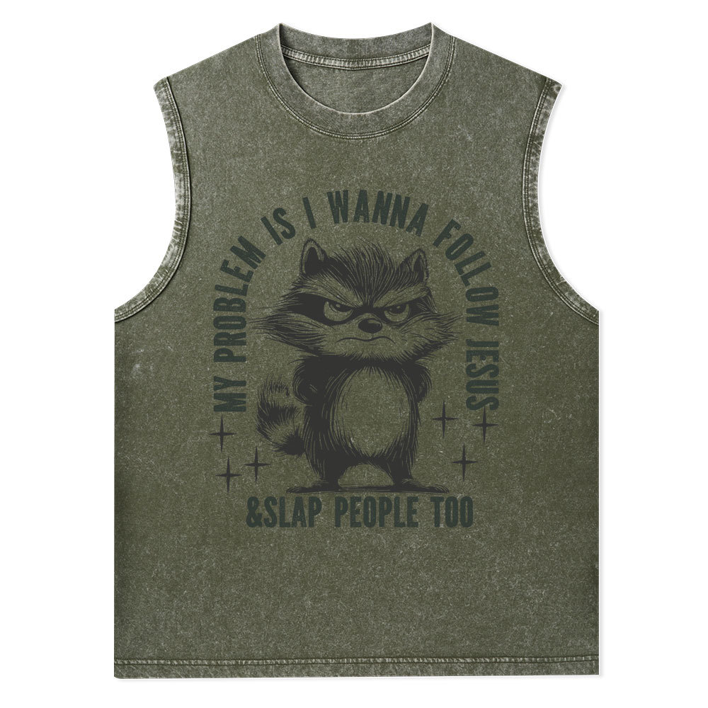 I Wanna Follow Jesus Christian Washed Tank Top
