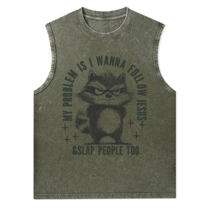 I Wanna Follow Jesus Christian Washed Tank Top