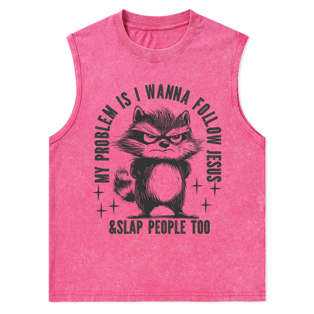 I Wanna Follow Jesus Christian Washed Tank Top