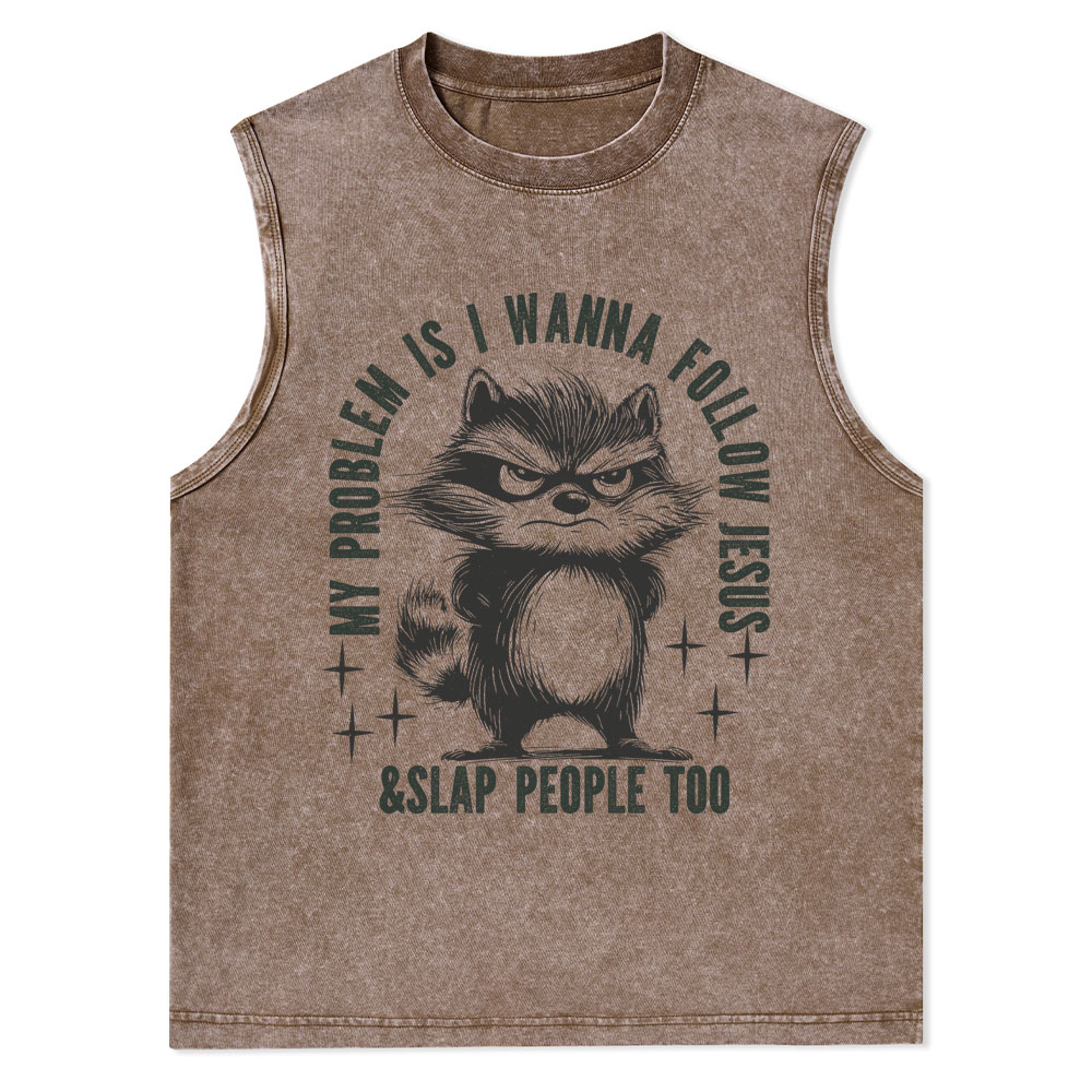 I Wanna Follow Jesus Christian Washed Tank Top