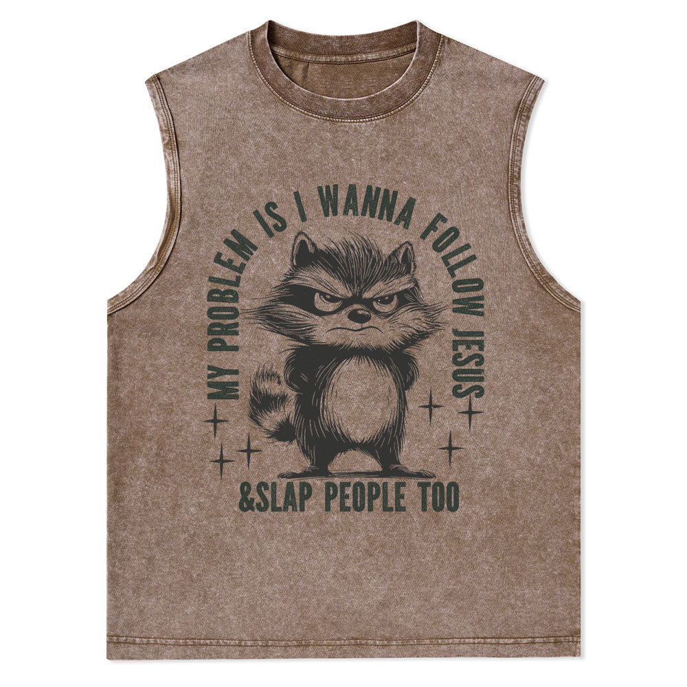 I Wanna Follow Jesus Christian Washed Tank Top