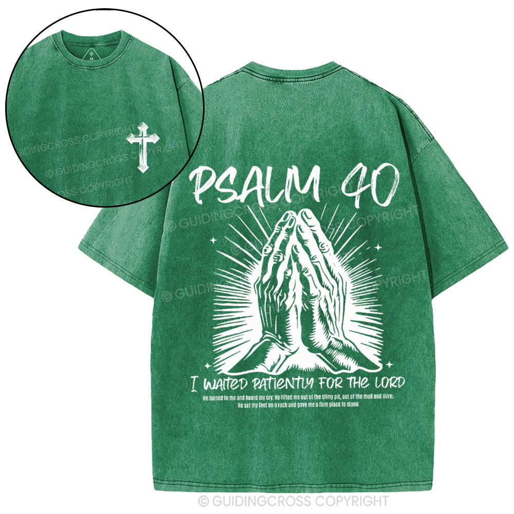 I Wanted Patiently For The Lord Christian Washed T-Shirt