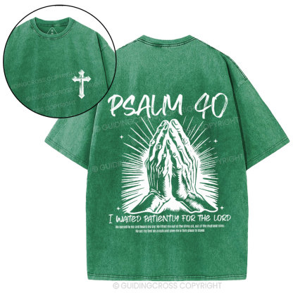 I Wanted Patiently For The Lord Christian Washed T-Shirt