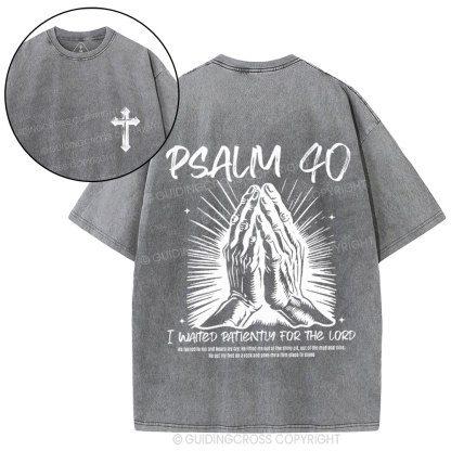 I Wanted Patiently For The Lord Christian Washed T-Shirt