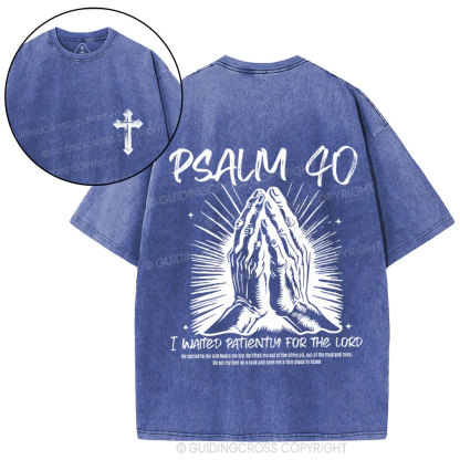 I Wanted Patiently For The Lord Christian Washed T-Shirt