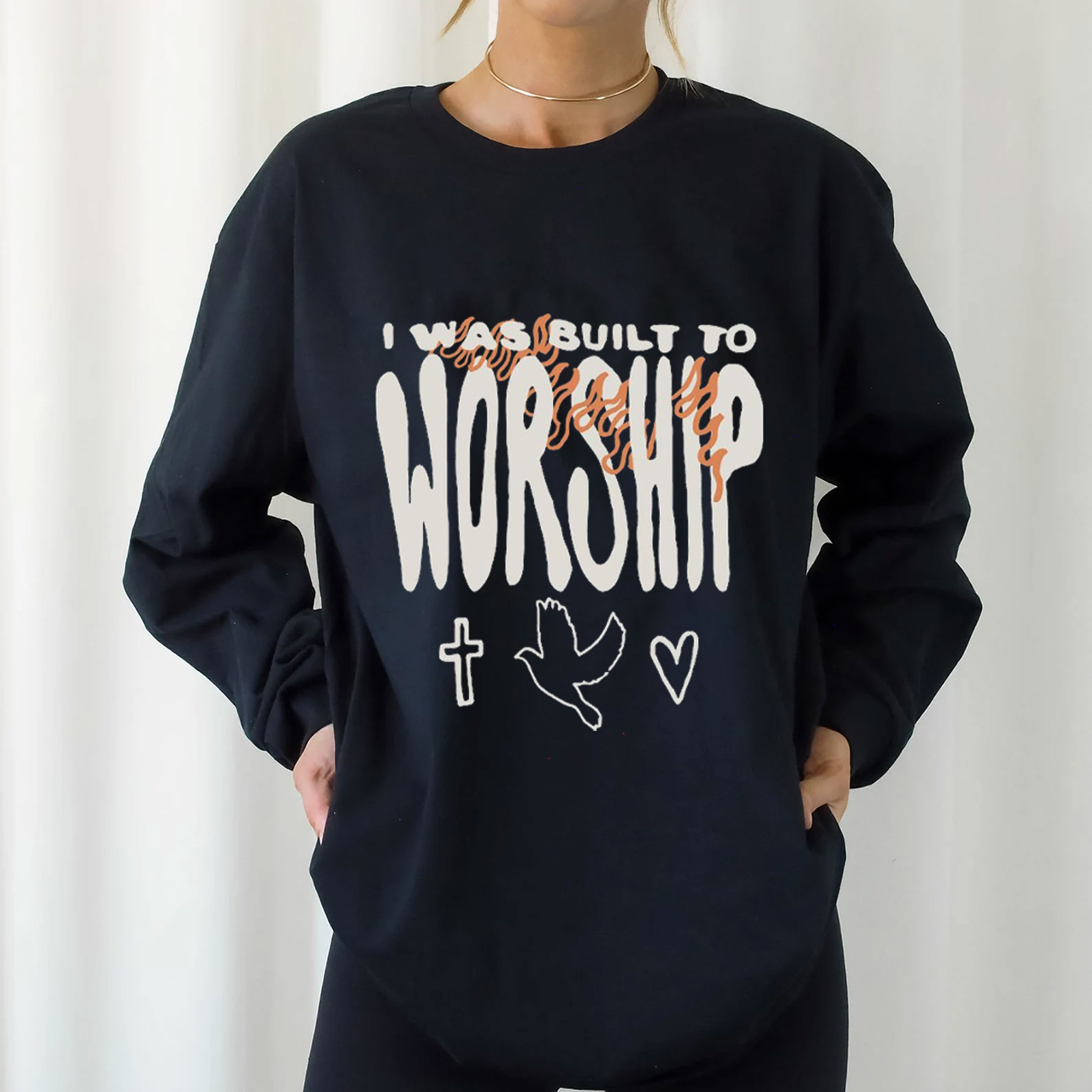 I Was Built To Worship Christian Long Sleeve T-Shirt