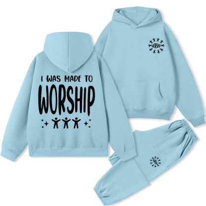 I Was Made To Worship Christian Fleece Hoodie Set