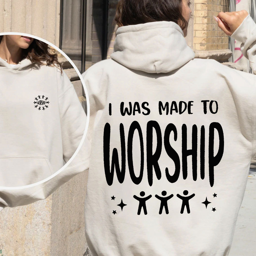 I Was Made To Worship Christian Fleece Hoodie Set
