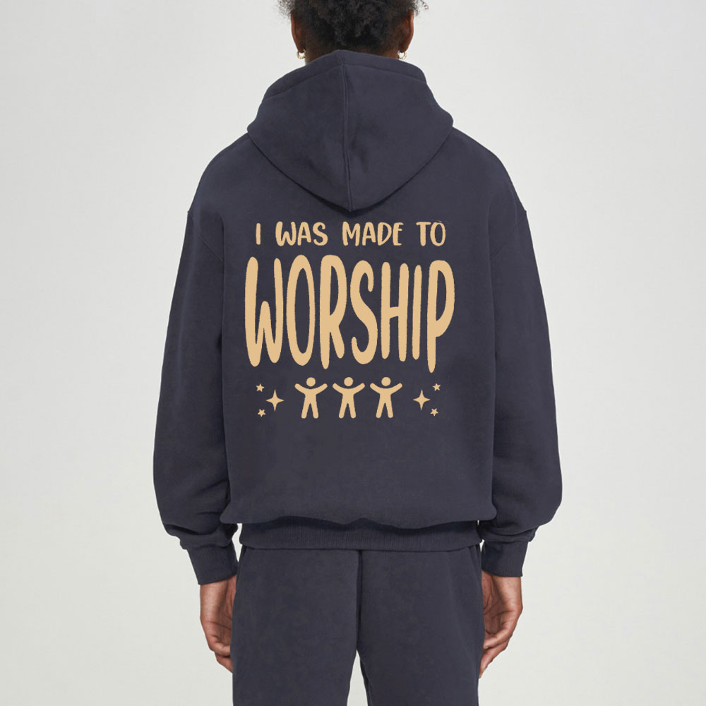 I Was Made To Worship Christian Fleece Hoodie Set