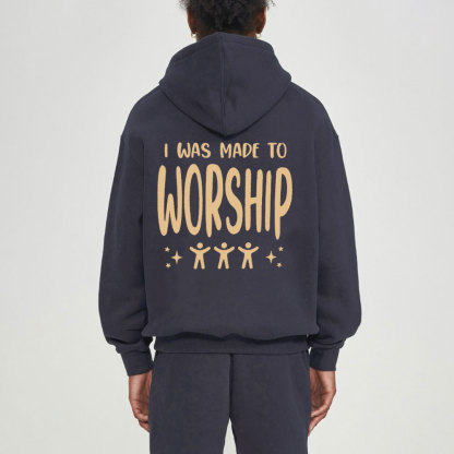 I Was Made To Worship Christian Fleece Hoodie Set