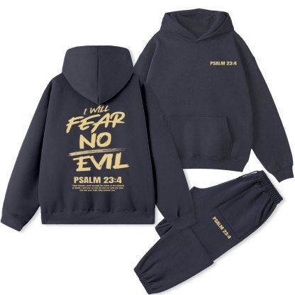 I Will Fear No Evil Christian Fleece Hoodie Set