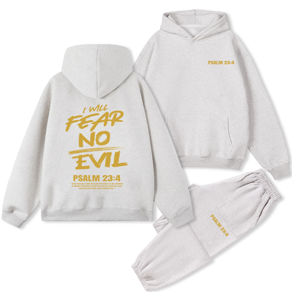 I Will Fear No Evil Christian Fleece Hoodie Set