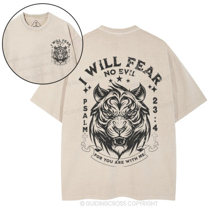 I Will Fear No Evil Christian Washed T-Shirt
