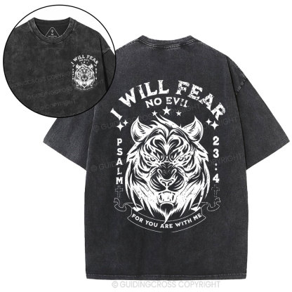 I Will Fear No Evil Christian Washed T-Shirt