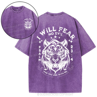 I Will Fear No Evil Christian Washed T-Shirt