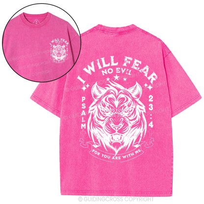 I Will Fear No Evil Christian Washed T-Shirt
