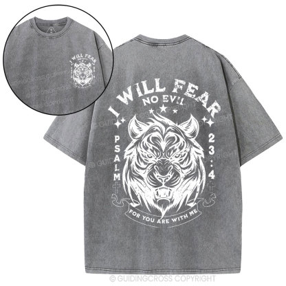 I Will Fear No Evil Christian Washed T-Shirt