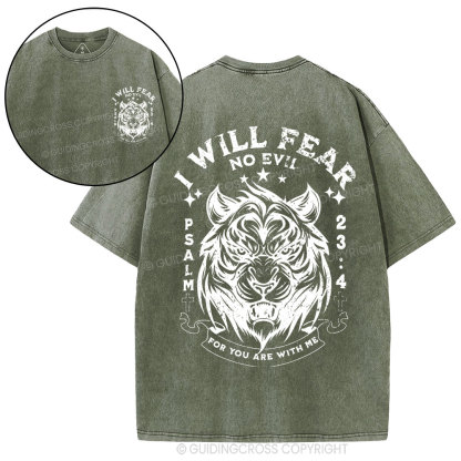 I Will Fear No Evil Christian Washed T-Shirt