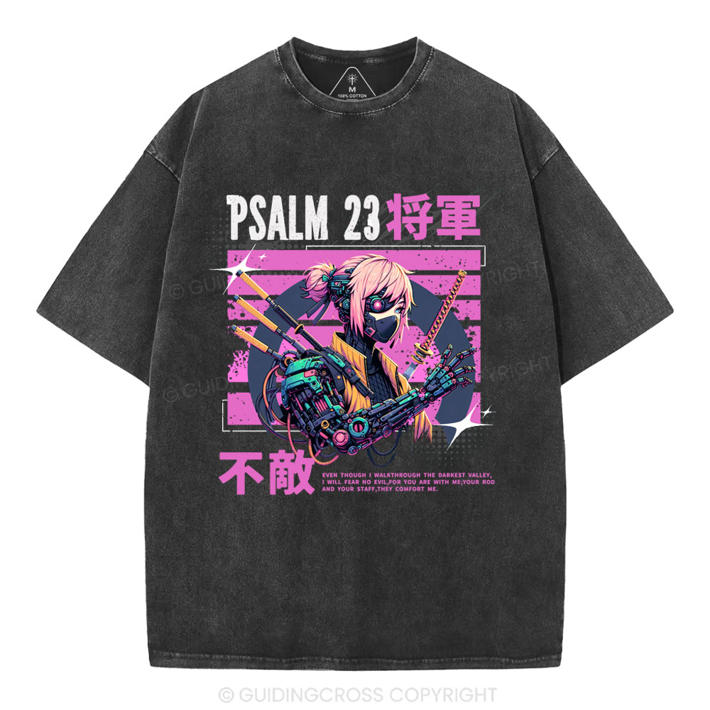 I Will Fear No Evil Christian Washed T-Shirt