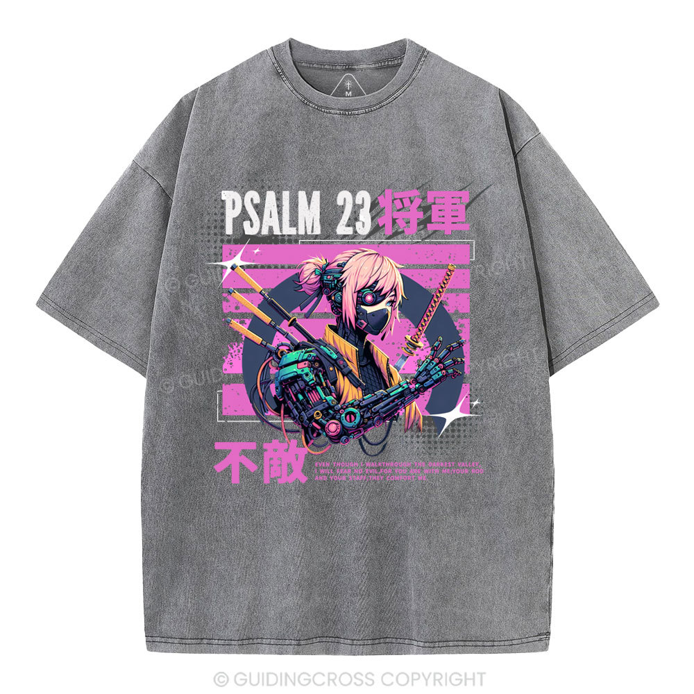 I Will Fear No Evil Christian Washed T-Shirt