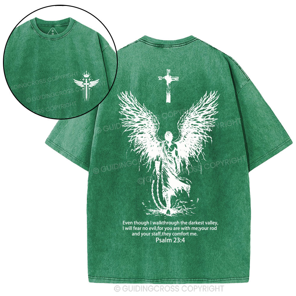 I Will Fear No Evil Christian Washed T-Shirt