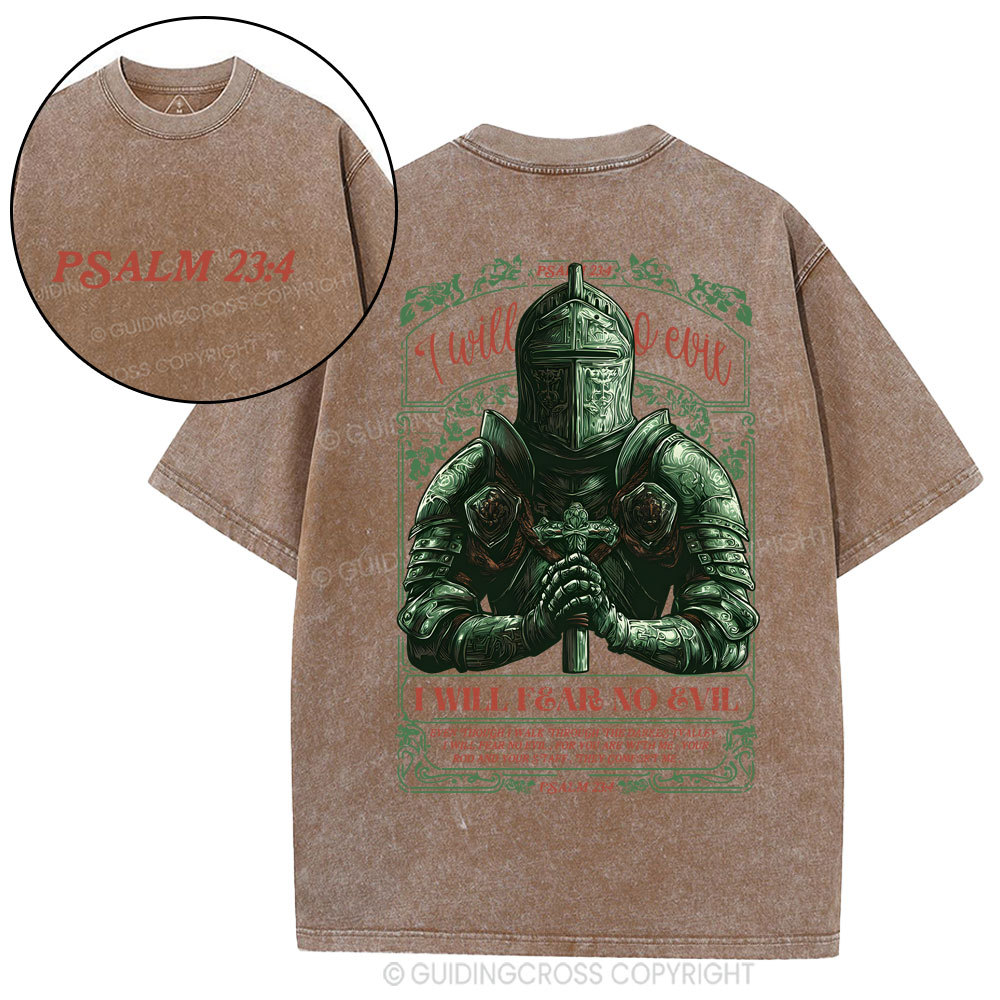 I Will Fear No Evil Christian Washed T-Shirt
