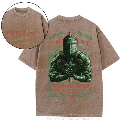 I Will Fear No Evil Christian Washed T-Shirt