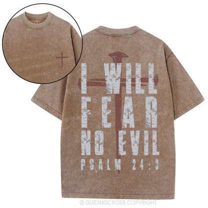 I Will Fear No Evil Christian Washed T-Shirt