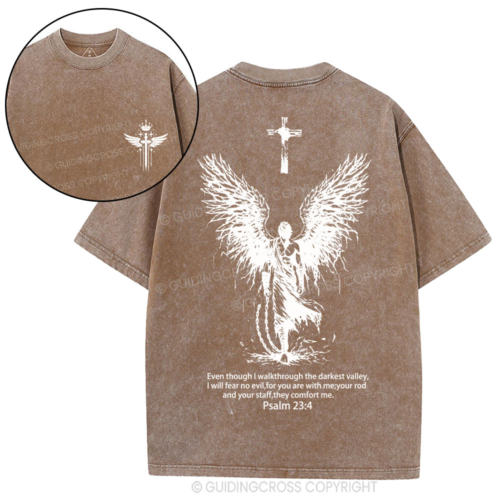 I Will Fear No Evil Christian Washed T-Shirt