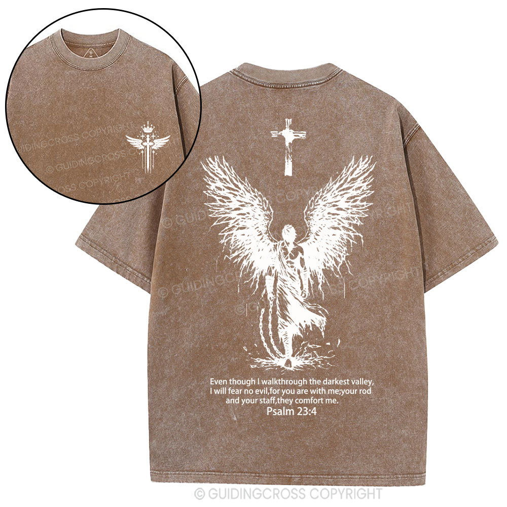 I Will Fear No Evil Christian Washed T-Shirt