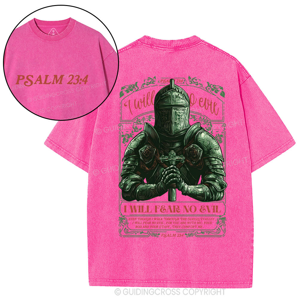 I Will Fear No Evil Christian Washed T-Shirt