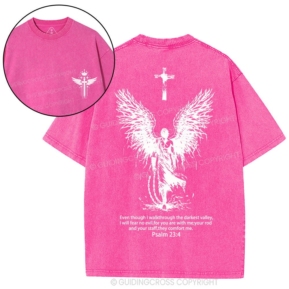 I Will Fear No Evil Christian Washed T-Shirt