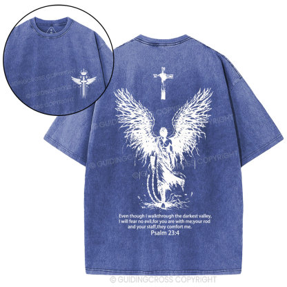 I Will Fear No Evil Christian Washed T-Shirt