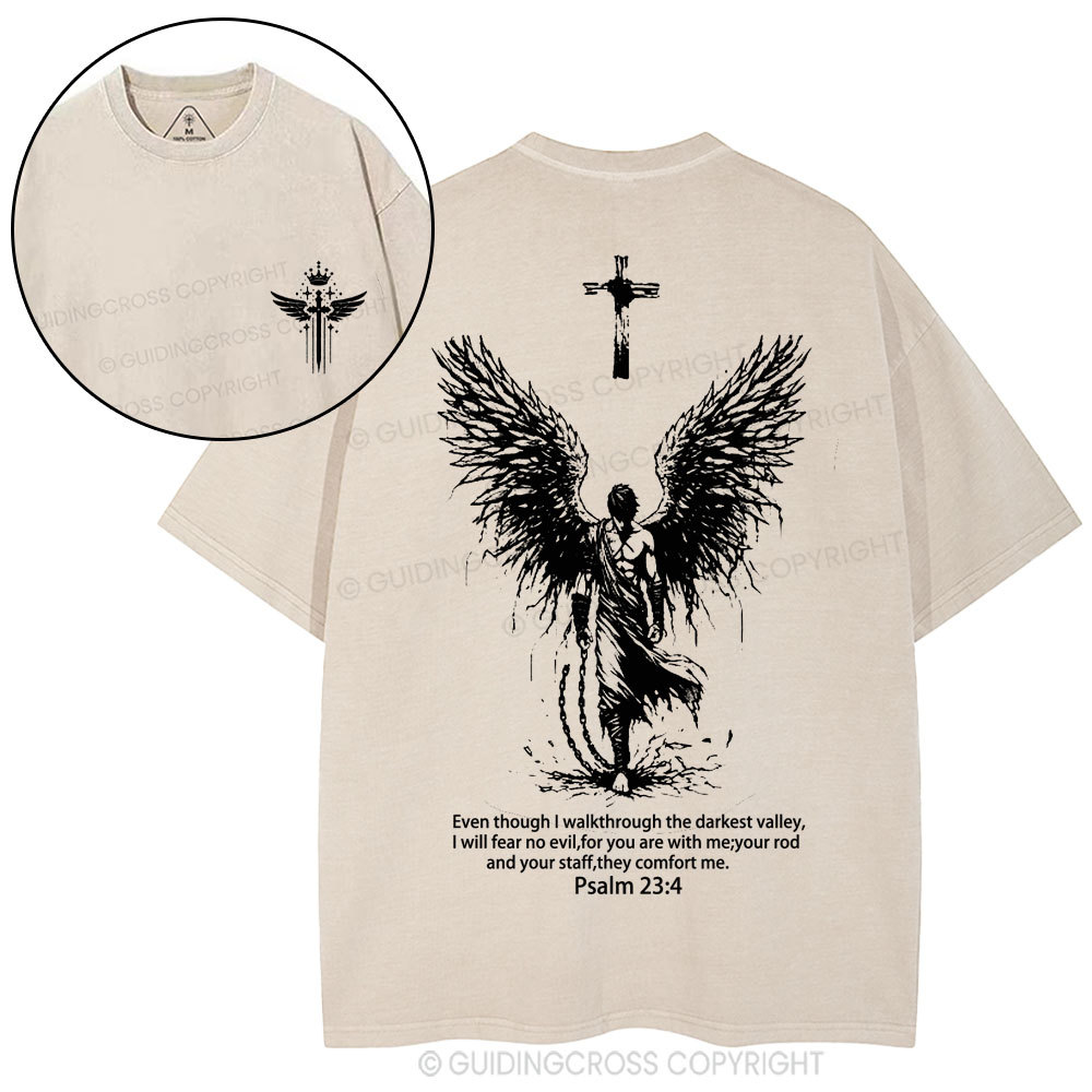 I Will Fear No Evil Christian Washed T-Shirt
