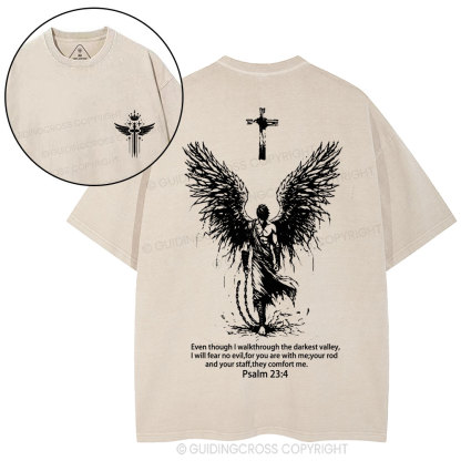 I Will Fear No Evil Christian Washed T-Shirt