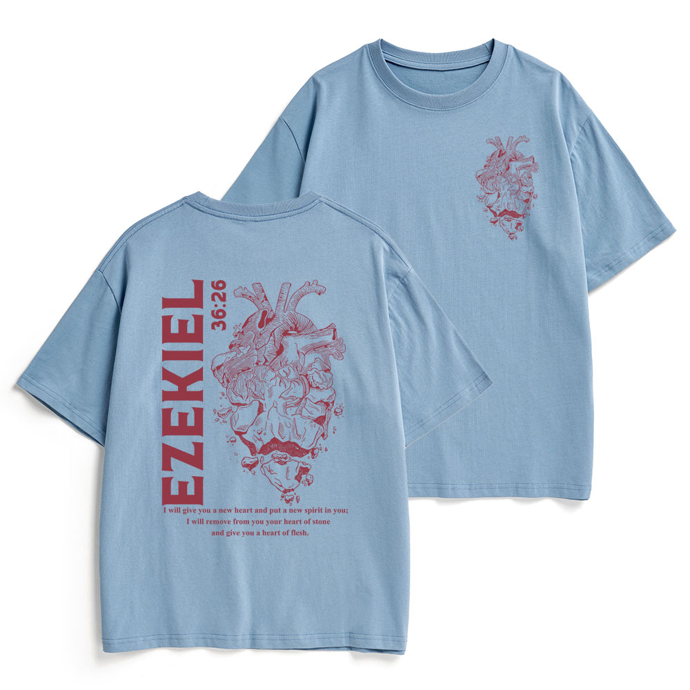 I Will Give You A New Heart And Put A New Spirit Christian Heavy Cotton T-Shirt