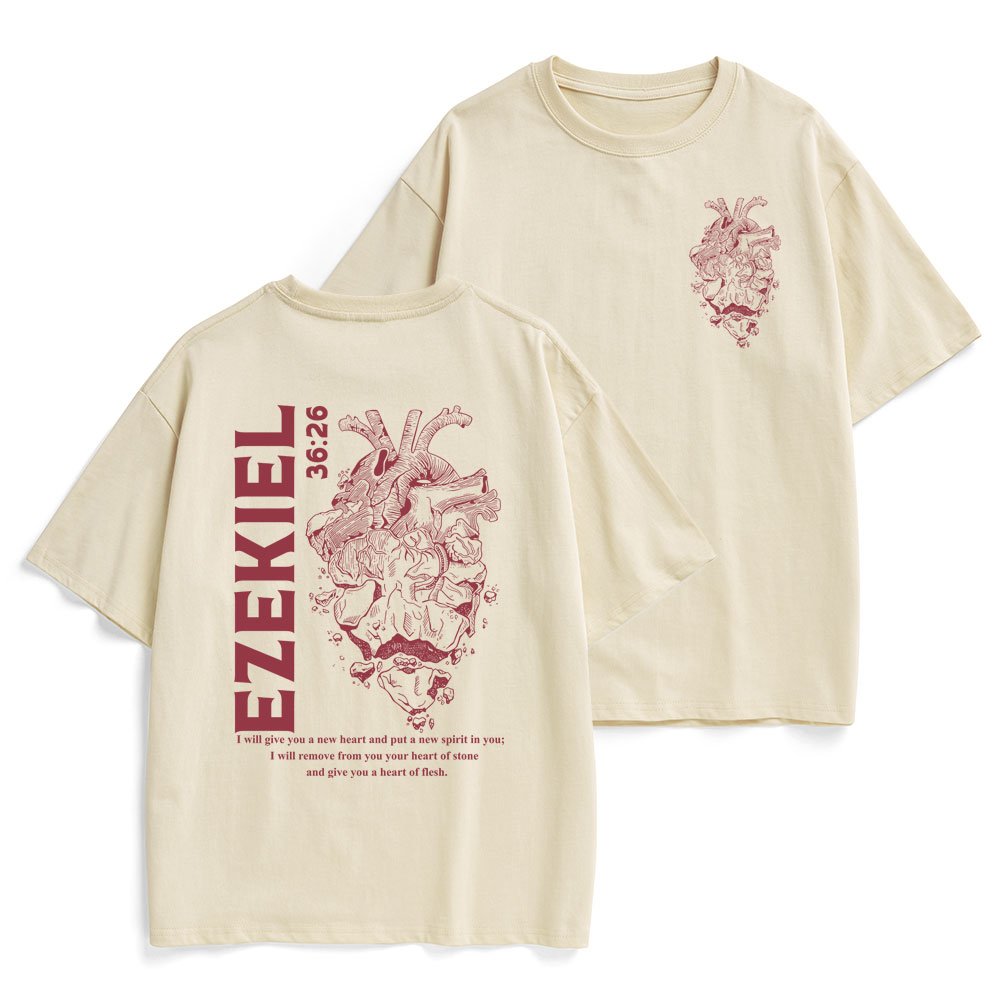 I Will Give You A New Heart And Put A New Spirit Christian Heavy Cotton T-Shirt