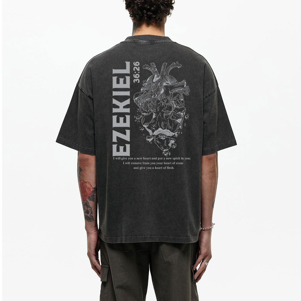 I Will Give You A New Heart And Put A New Spirit Christian Washed T-Shirt