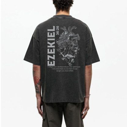 I Will Give You A New Heart And Put A New Spirit Christian Washed T-Shirt