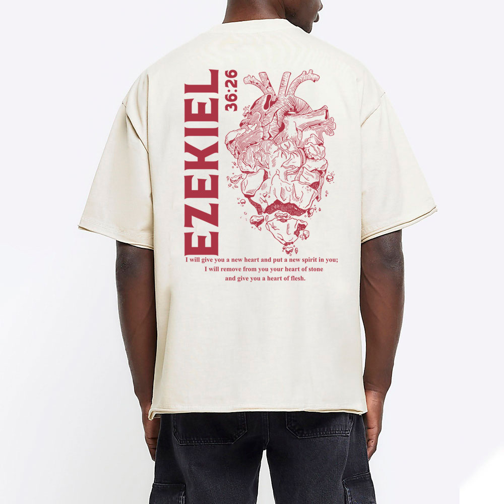 I Will Give You A New Heart And Put A New Spirit Christian Washed T-Shirt