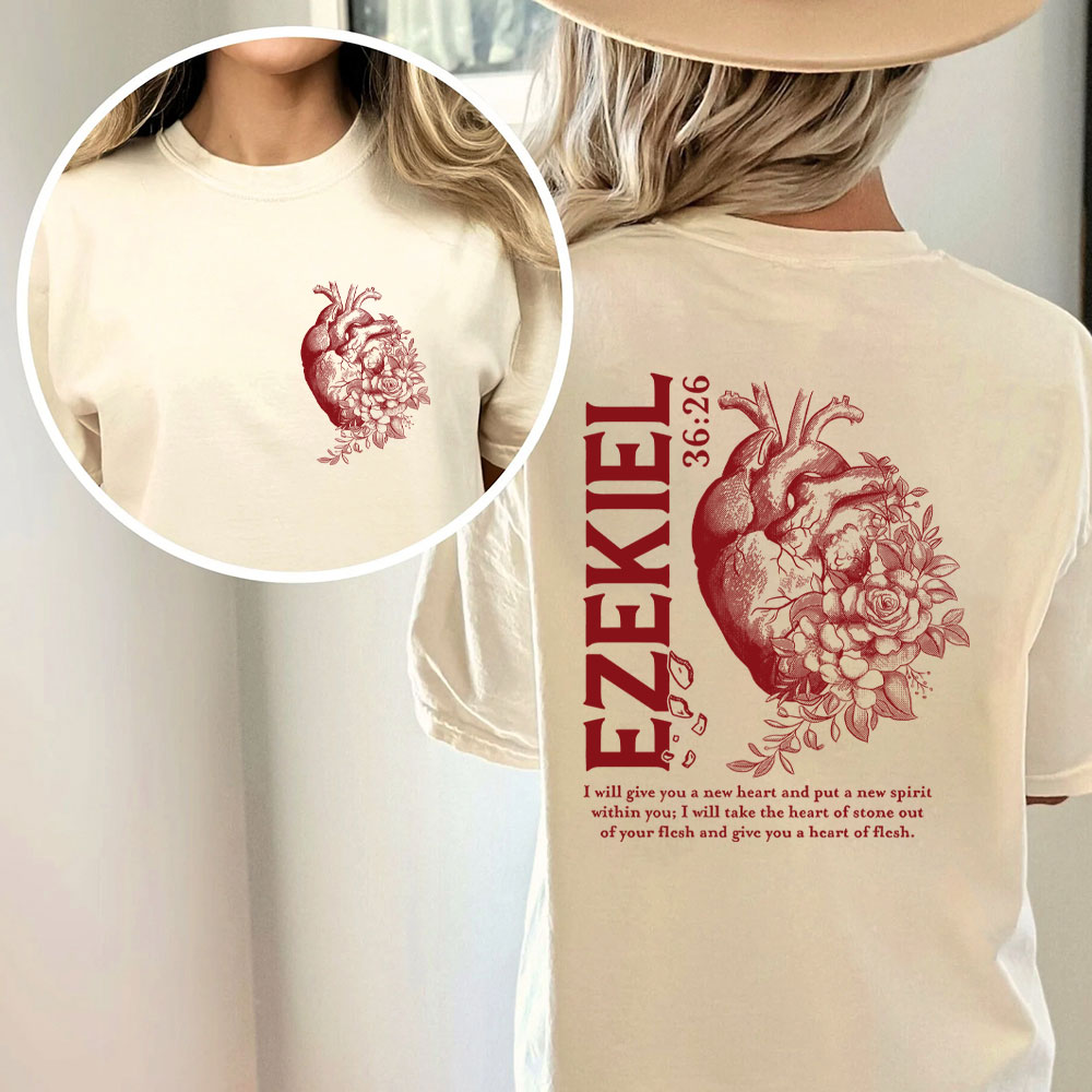 I Will Give You A New Heart Christian Washed T-Shirt