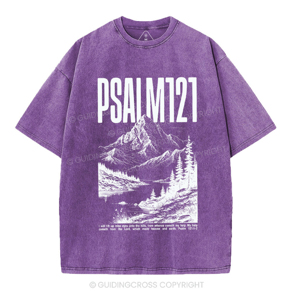 I Will Lift Mine Eyes Unto The Hills Christian Washed T-Shirt