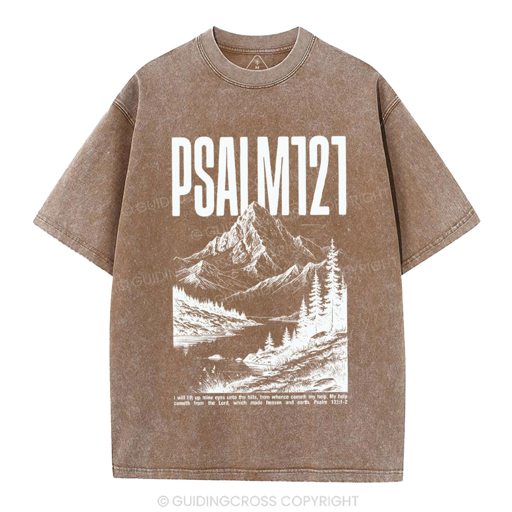 I Will Lift Mine Eyes Unto The Hills Christian Washed T-Shirt