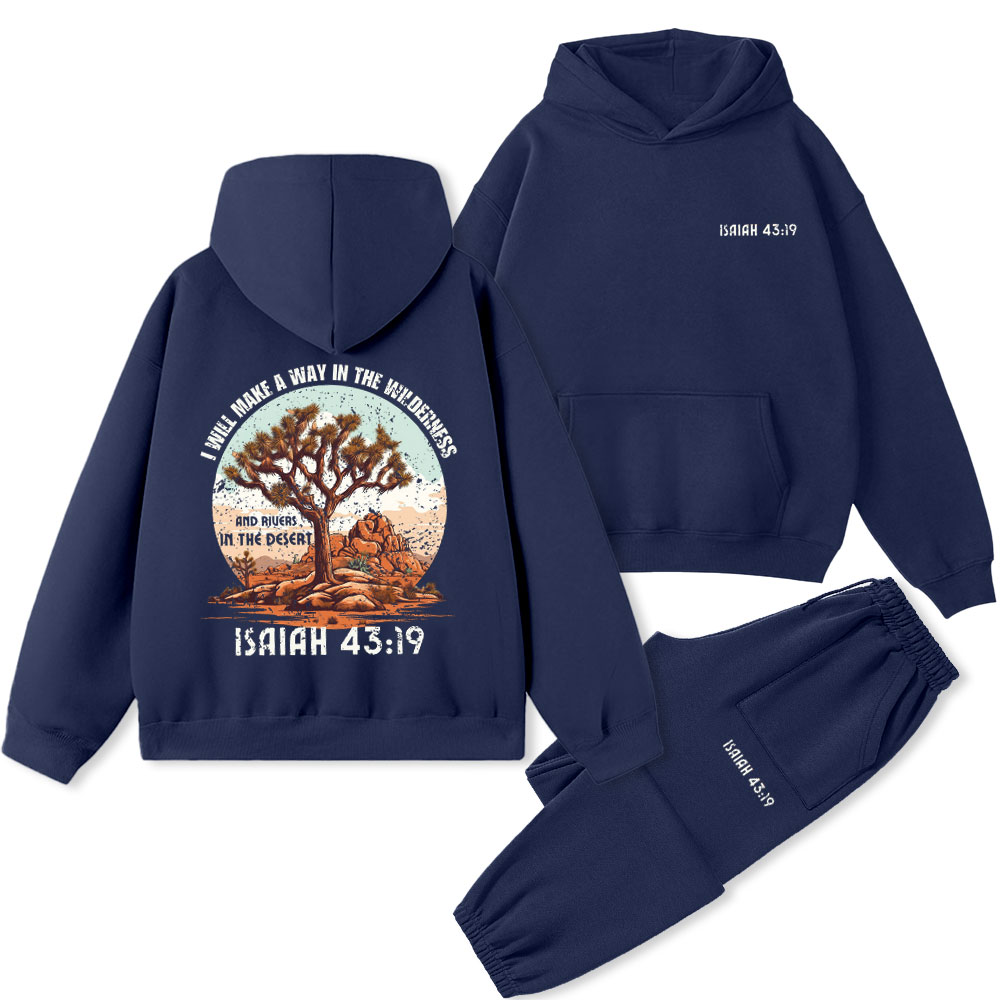 I Will Make A Way In The Wilderness Christian Premium Fleece Hoodie Set