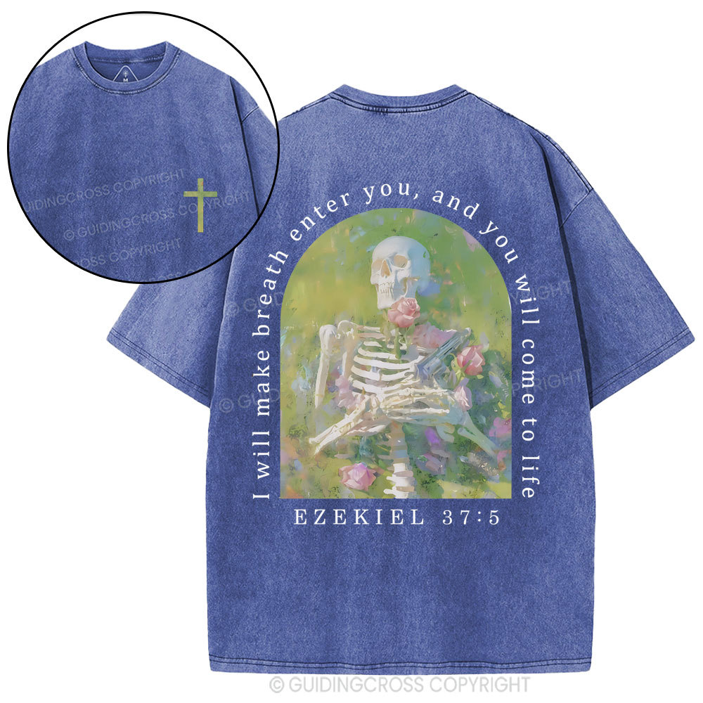 I Will Make Breath Enter You Christian Washed T-Shirt