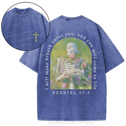 I Will Make Breath Enter You Christian Washed T-Shirt